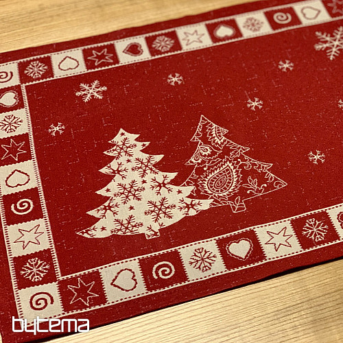 Table setting Christmas tree red