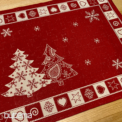 Table setting Christmas tree red