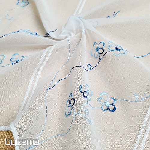 Stained glass curtain BLUE EMBROIDERY