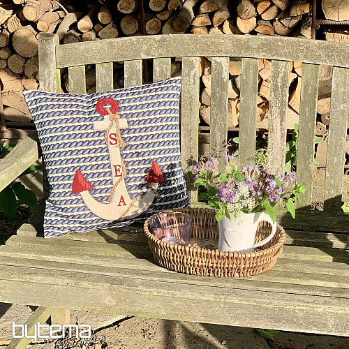 Tapestry cushion cover ANCHOR  SEA