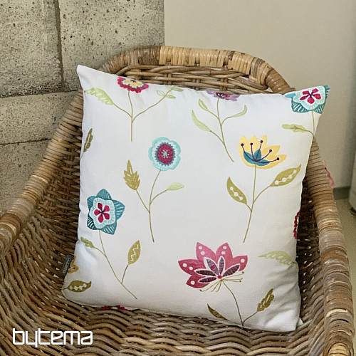 Embroidered pillow cover RICHMOND white