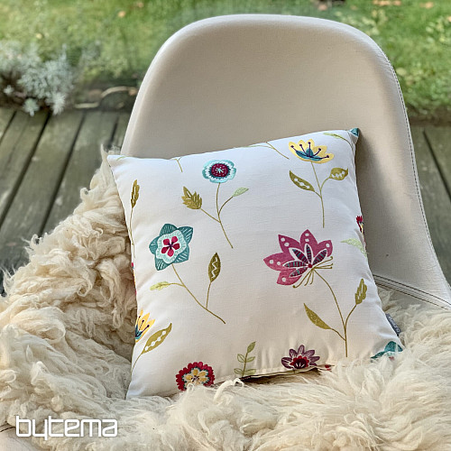 Embroidered pillow cover RICHMOND white
