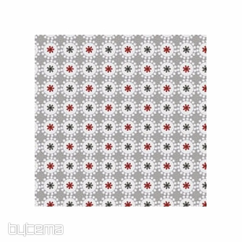 Decorative fabric COLETTE gris/rouge