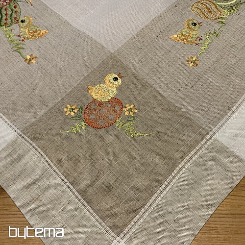 Embroidered tablecloth Chickens with eggs
