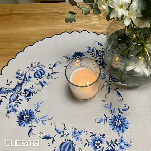 Embroidered tablecloths ONION BLUE-WHITE