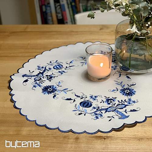 Embroidered tablecloths ONION BLUE-WHITE