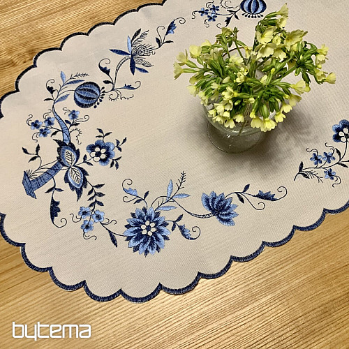 Embroidered tablecloths ONION BLUE-WHITE