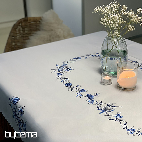 Embroidered tablecloths ONION BLUE-WHITE
