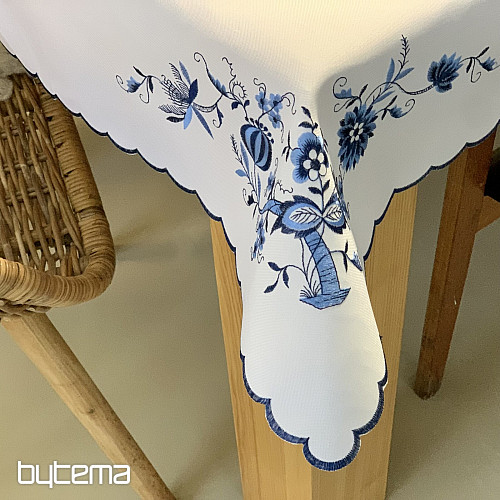 Embroidered tablecloths ONION BLUE-WHITE
