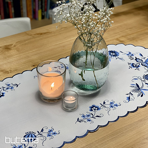Embroidered tablecloths ONION BLUE-WHITE
