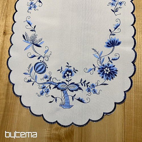 Embroidered tablecloths ONION BLUE-WHITE