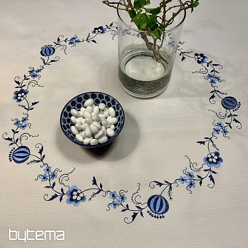 Embroidered tablecloths ONION BLUE-WHITE
