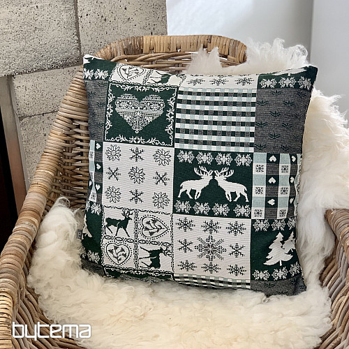 Christmas tapestry cover DEER GREEN