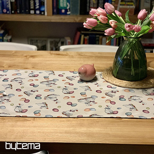 Gobelin tablecloth and scarf Easter-Goose white