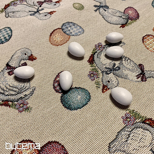Gobelin tablecloth and scarf Easter-Goose white