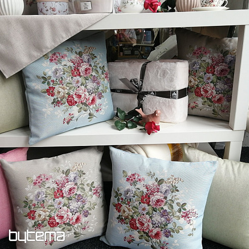 Tapestry cushion cover FLOWER BEIGE