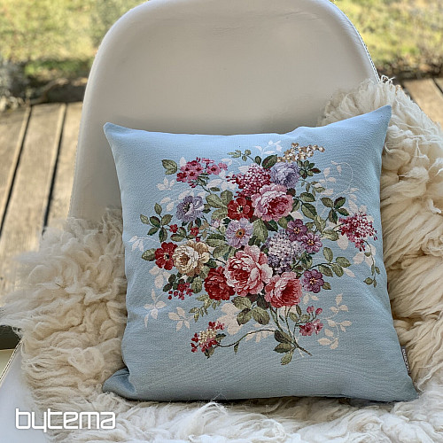 Tapestry cushion cover FLOWER BLUE