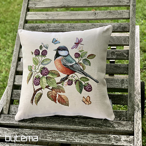 Tapestry cushion cover A HAWK BIRD ON A BARBERRY