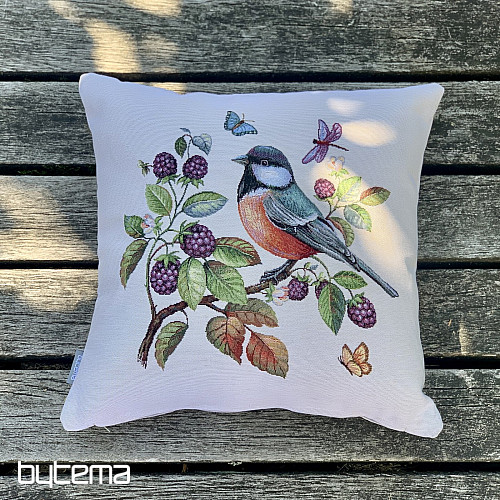 Tapestry cushion cover A HAWK BIRD ON A BARBERRY