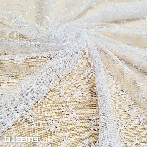 Luxury embroidered curtain TINY WHITE Twig