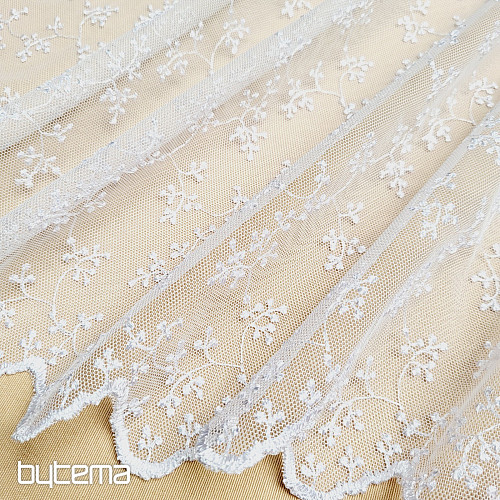 Luxury embroidered curtain TINY WHITE Twig