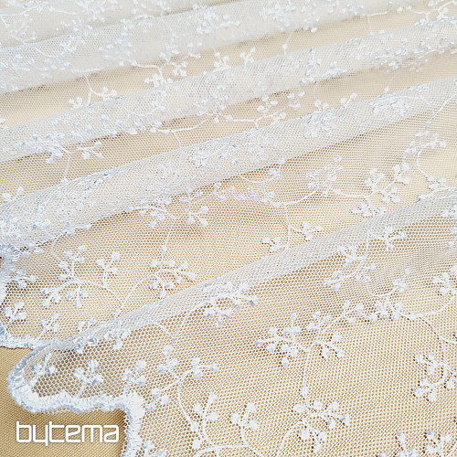 Luxury embroidered curtain TINY WHITE Twig