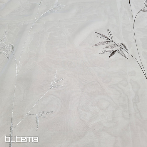 Luxury embroidered curtain GERSTER 11757 white