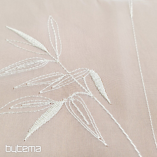 Luxury embroidered curtain GERSTER 11757 white