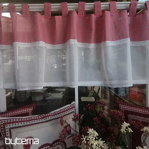 Finished curtain GERSTER canvas red 50x150 cm