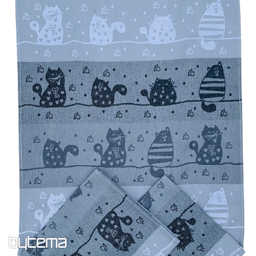 Towels CATS ON THE ROOF gray