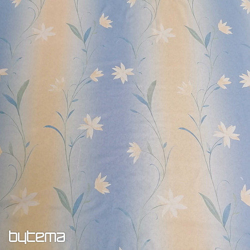Light blue curtain with flowers