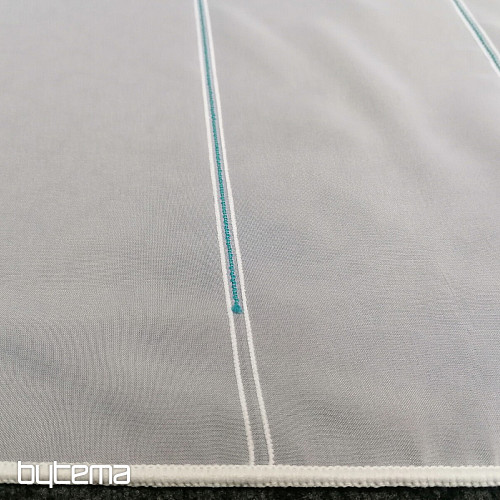 Voile curtain stripes - turquoise