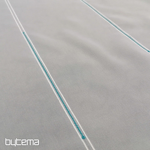 Voile curtain stripes - turquoise