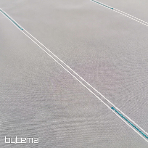 Voile curtain stripes - turquoise