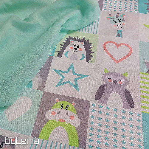 Light decorative fabric Kiba 64 turquoise