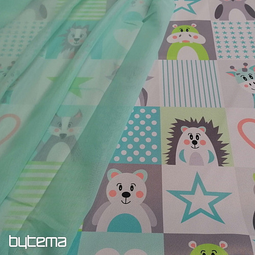 Light decorative fabric Kiba 64 turquoise