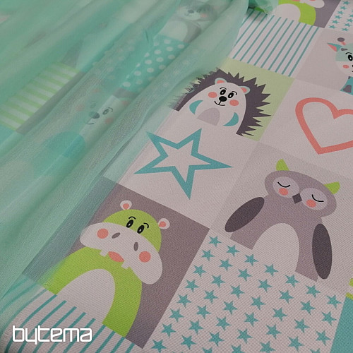 Light decorative fabric Kiba 64 turquoise