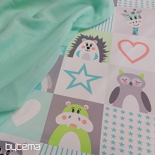 Light decorative fabric Kiba 64 turquoise