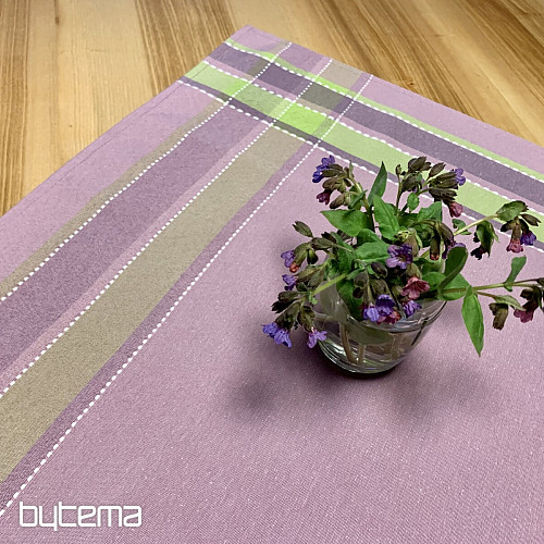 Purple tablecloth with green 85x85 cm
