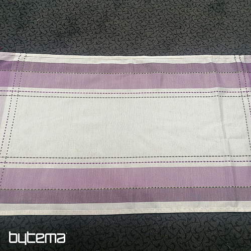 Tablecloths and scarves purple-gray with green stitching