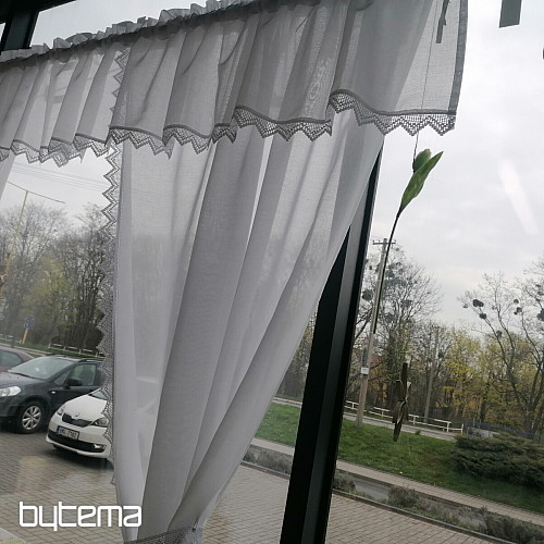 Finished curtain - set: 2 pcs curtains 1 pcs ruffled with lace