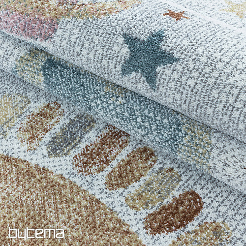 Luxury children's piece rug FUNNY universe white