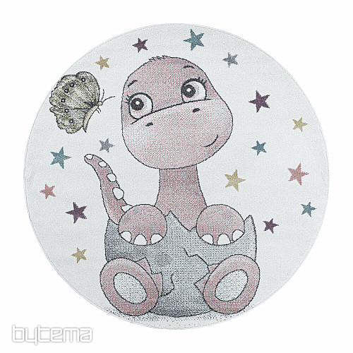 Luxury children&#39;s piece rug FUNNY DINOSAURS PINK