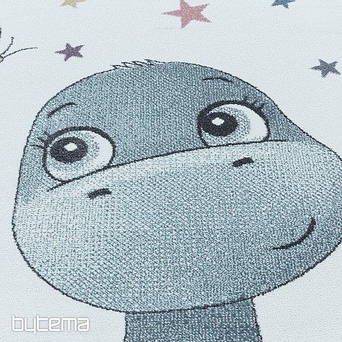 Round children's piece rug FUNNY dinosaur blue