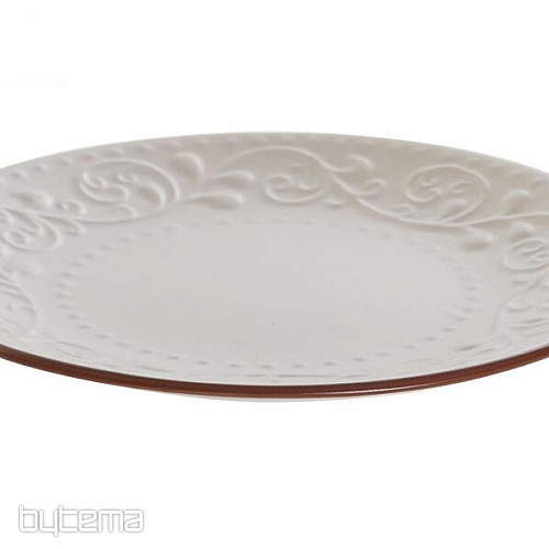 Dessert plate BEIGE RELIEF 21x2.5cm beige