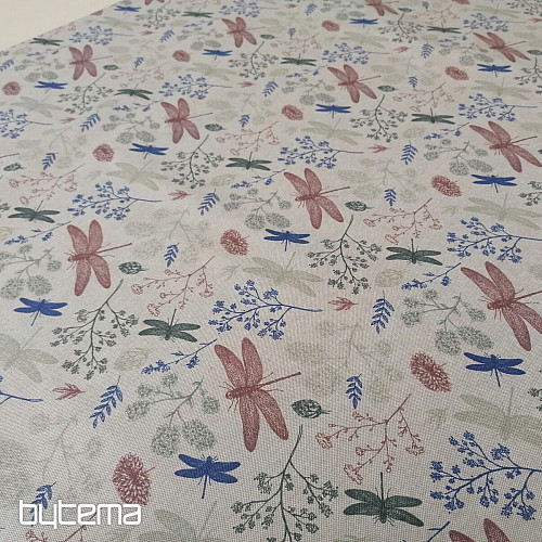 Decorative fabric Gray dragonflies