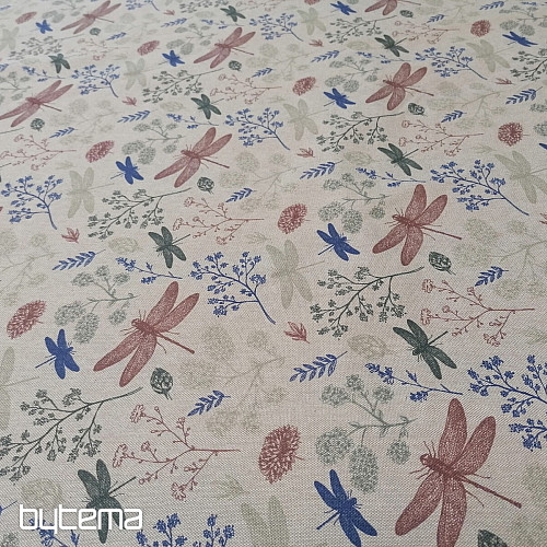 Decorative fabric Gray dragonflies