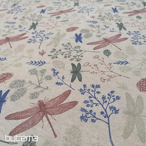 Decorative fabric Gray dragonflies