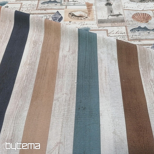Decorative fabric ocean stripes