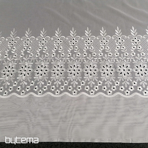 Luxury embroidered curtain Melania white 17560